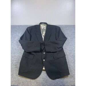 Stafford Men's Tailored Culture Blazer 46S All Season Wool/Polyester Navy